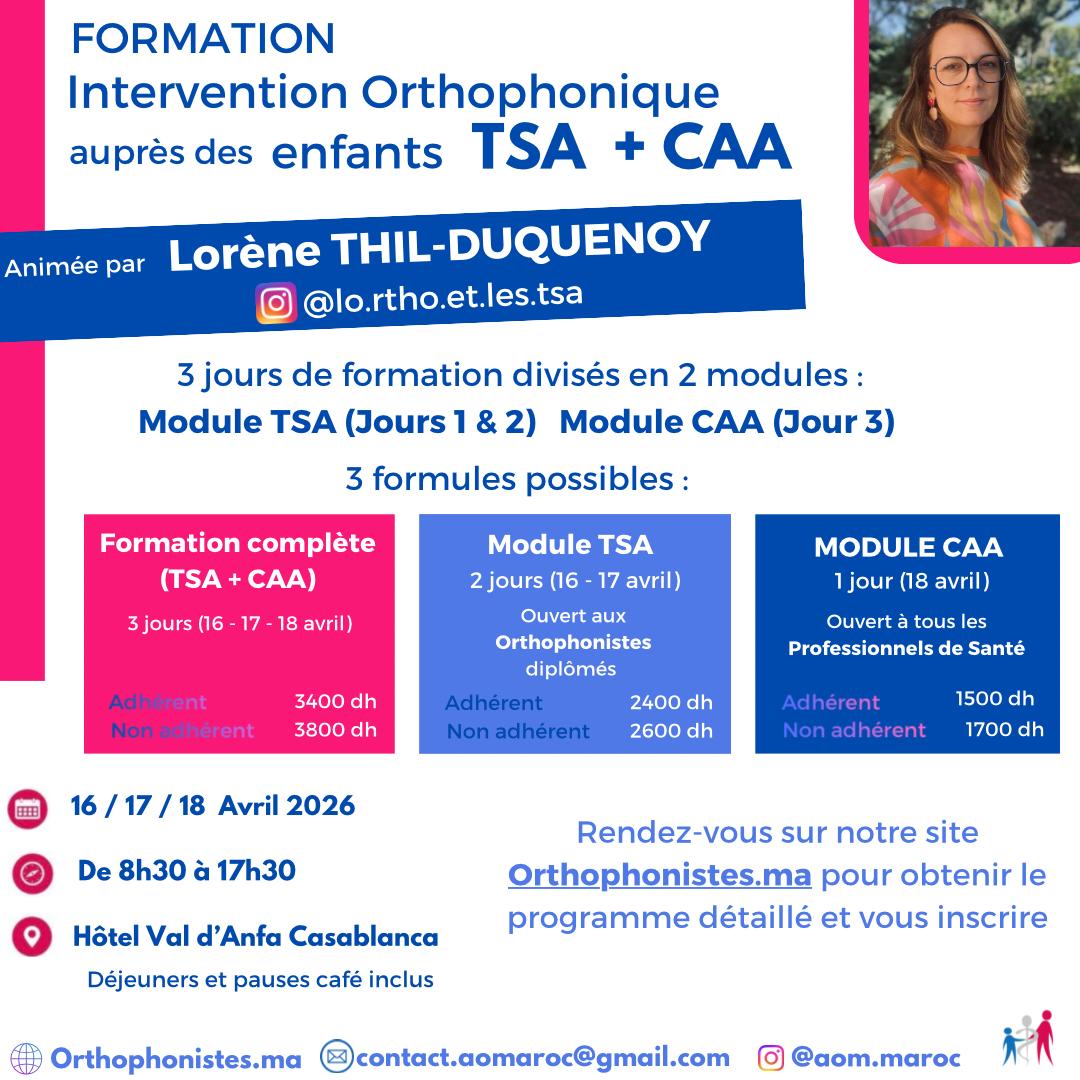Formation : Intervention orthophonique auprès des enfants TSA + CAA